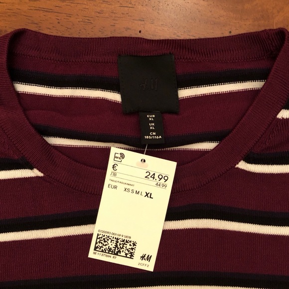 H&M Striped Knit Crewneck Sweater NEW - Picture 3 of 5